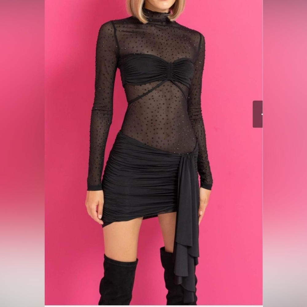 Kikiriki rhinestone party NYE New Year’s Eve holiday dress set - S